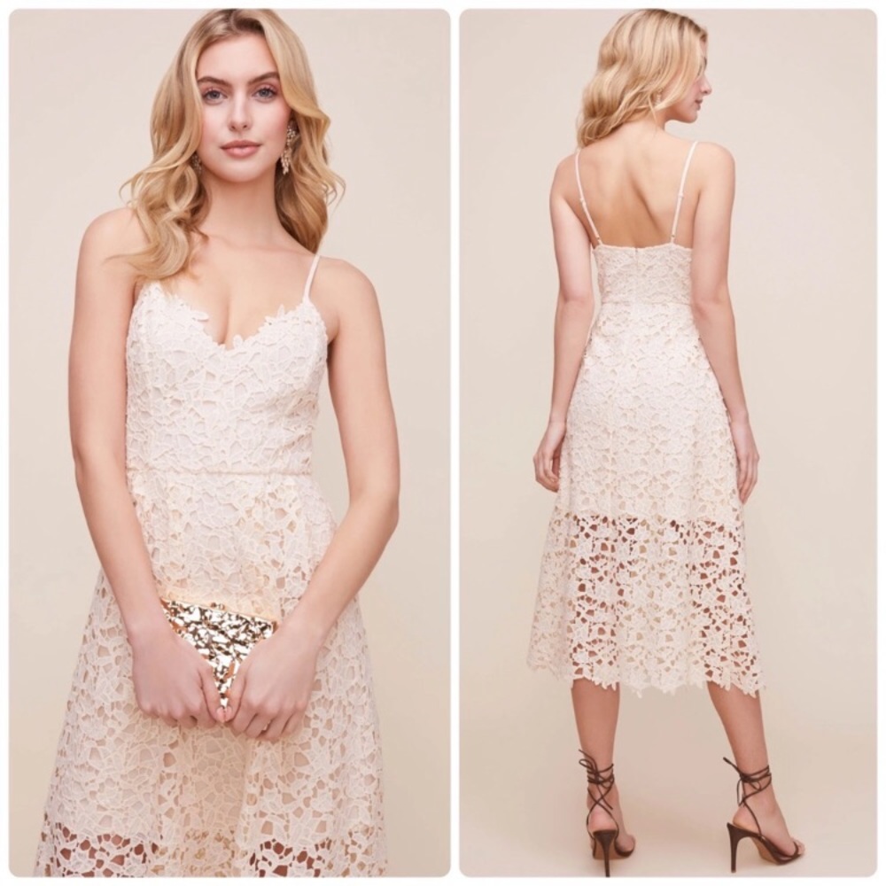 Astr Cream Lace Midi Dress - Picture 2 of 13